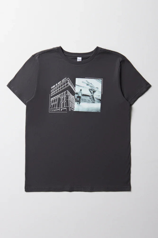 Printed T-Shirt Charcoal