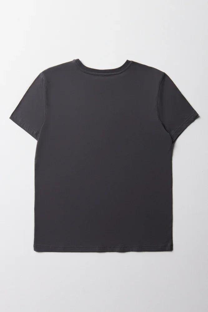 Printed T-Shirt Charcoal (2)