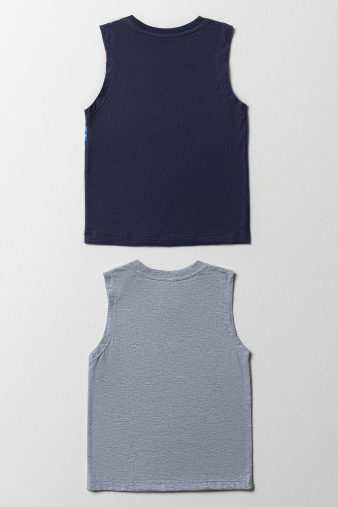 Superman 2 Pack Vests Grey And Red (3)