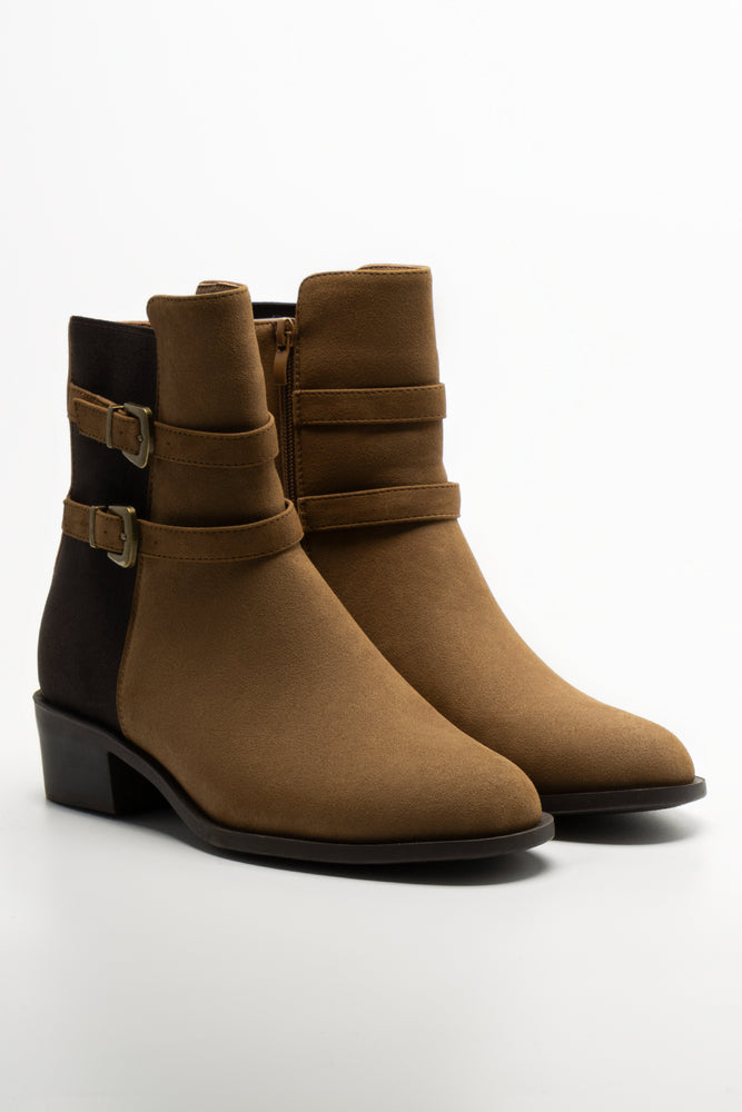 Double Buckle Boots Natural