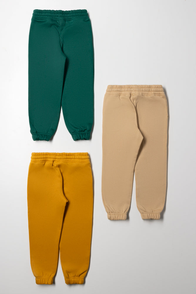 3 Pack Trackpants Green, Yellow And Natural (2)