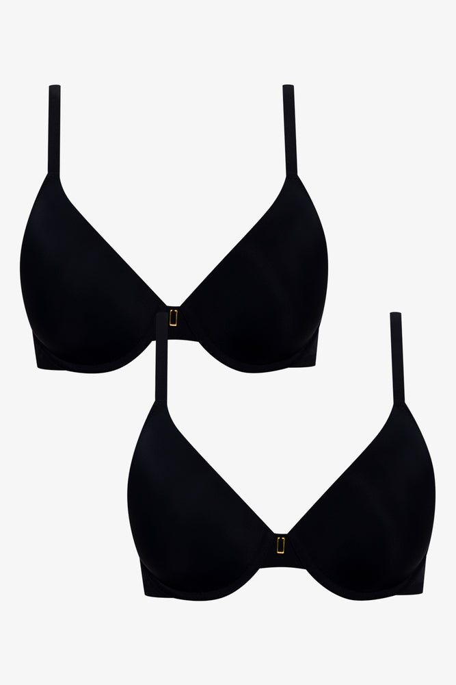 2 Pack T-Shirts Bras Black (1)