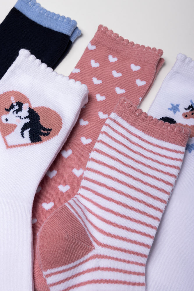 Unicorn 5 Pack Anklet Socks Multi