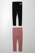 2 Pack Leggings Black And Pink