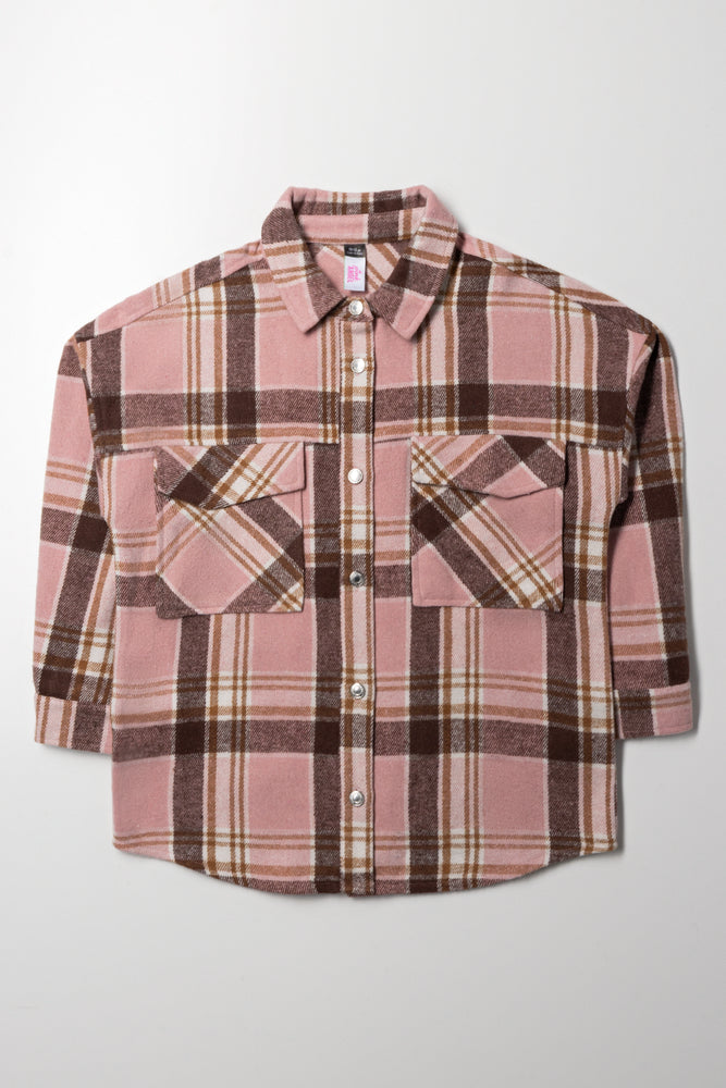 Check Long Sleeve Shirt Pink