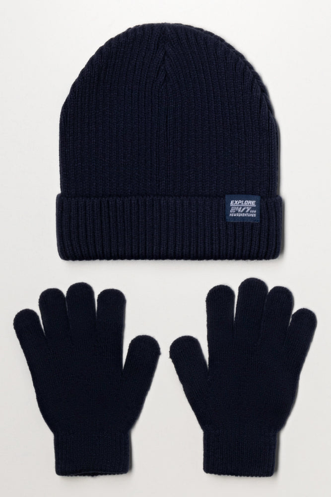 2 Piece Hat Set Navy