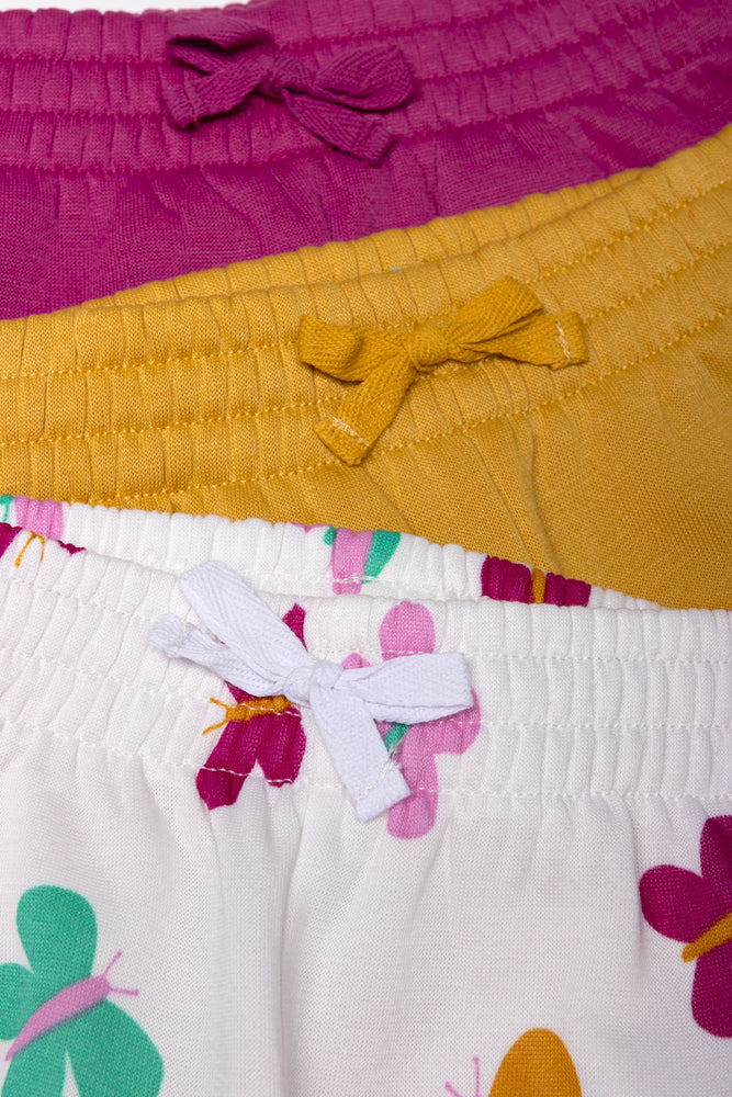 3 Pack Trackpants Purple, White And Yellow