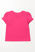 Frill Sleeve T-Shirt Pink (2)