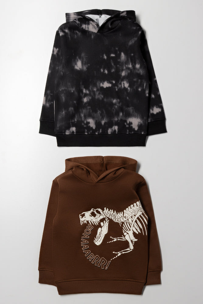 2 Pack Hoodies Black And Brown