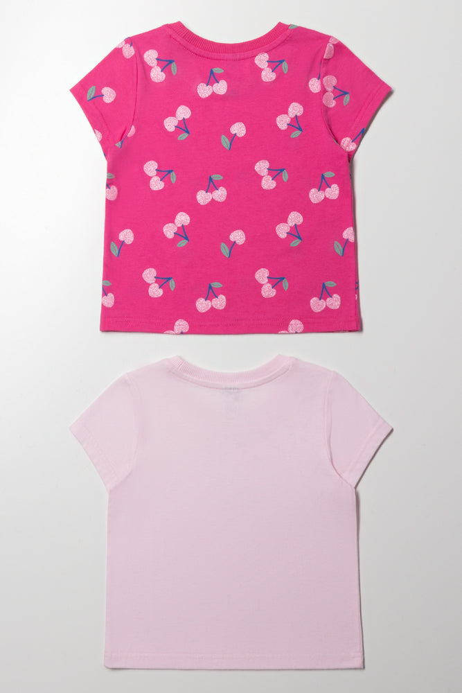 2 Pack Cherry T-Shirt Pink (2)