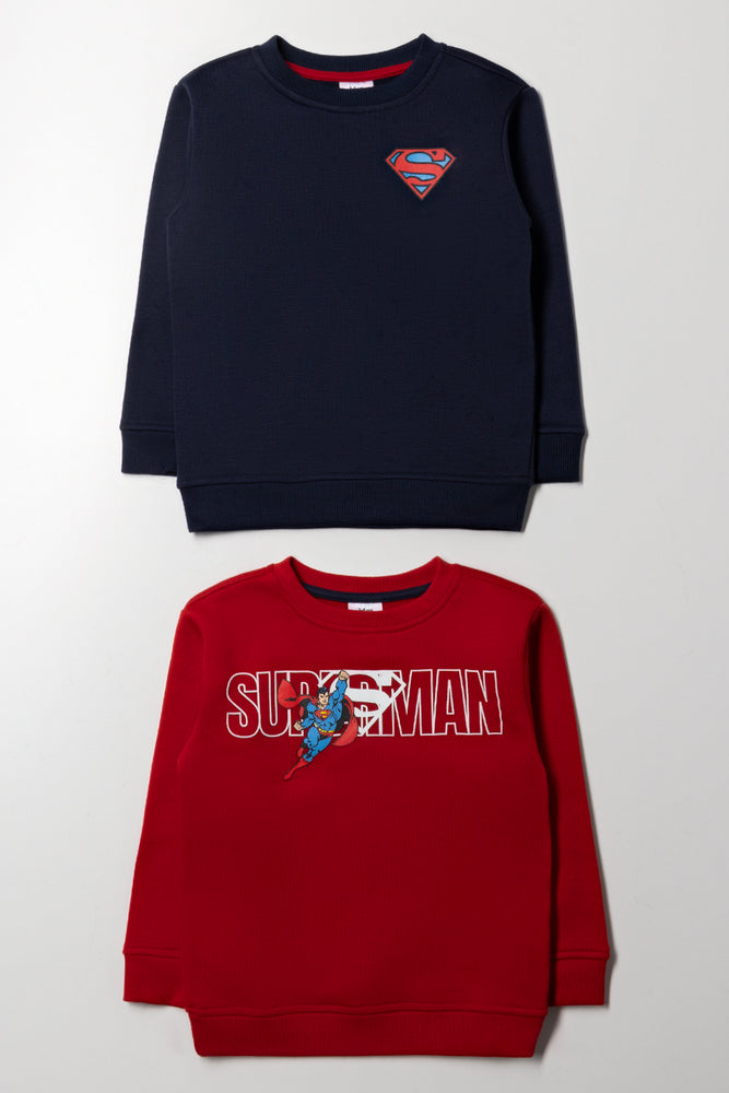 Superman 2 Pack Tracktops Navy And Red