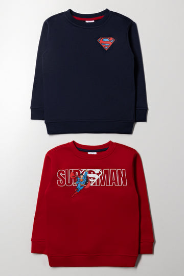 Superman 2 Pack Tracktops Navy And Red