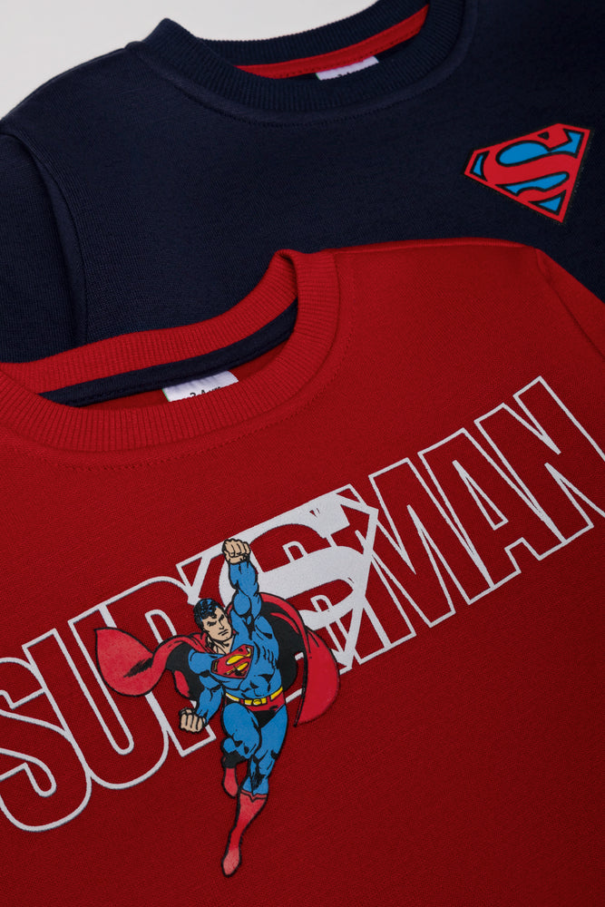 Superman 2 Pack Tracktops Navy And Red