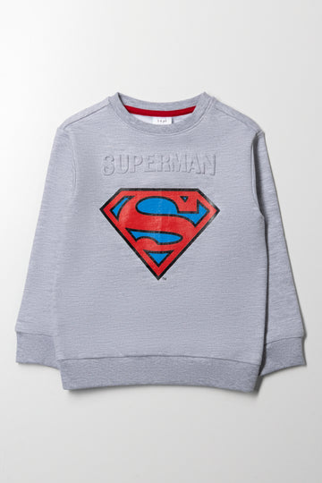 Superman Crew Neck Tracktop Grey