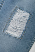 Mini  Mom Abrasion Denim Jeans Blue (3)
