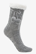 3 Pack Slipper Socks Grey, Brown And Pink (2)