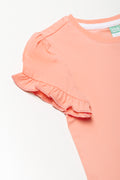 Frill Sleeve T-Shirt Pink (1)
