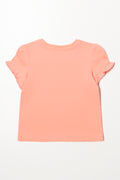Frill Sleeve T-Shirt Pink (2)