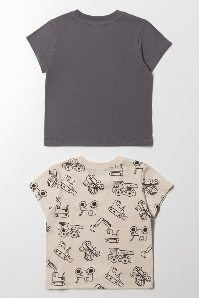 2 Pack Like A Boss T-Shirts Grey And Natural (3)