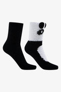 2 Pack Panda Socks Black And White