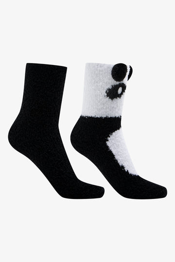 2 Pack Panda Socks Black And White