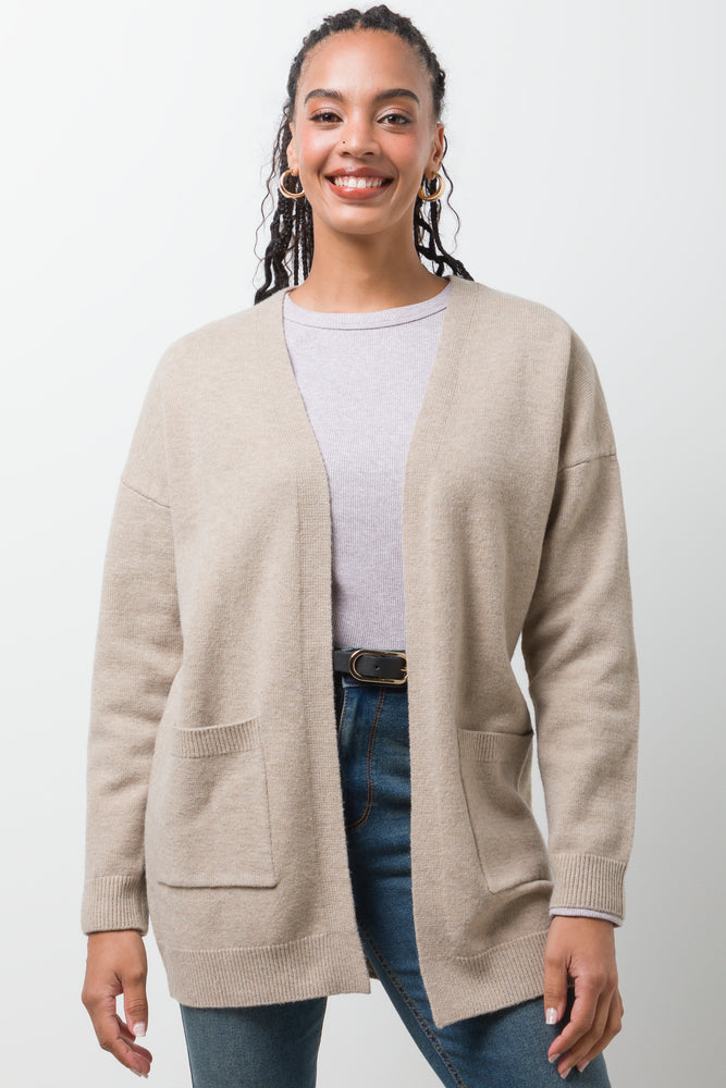 Mid Length Cardigan Natural