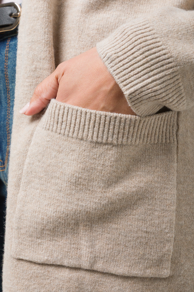 Mid Length Cardigan Natural (3)
