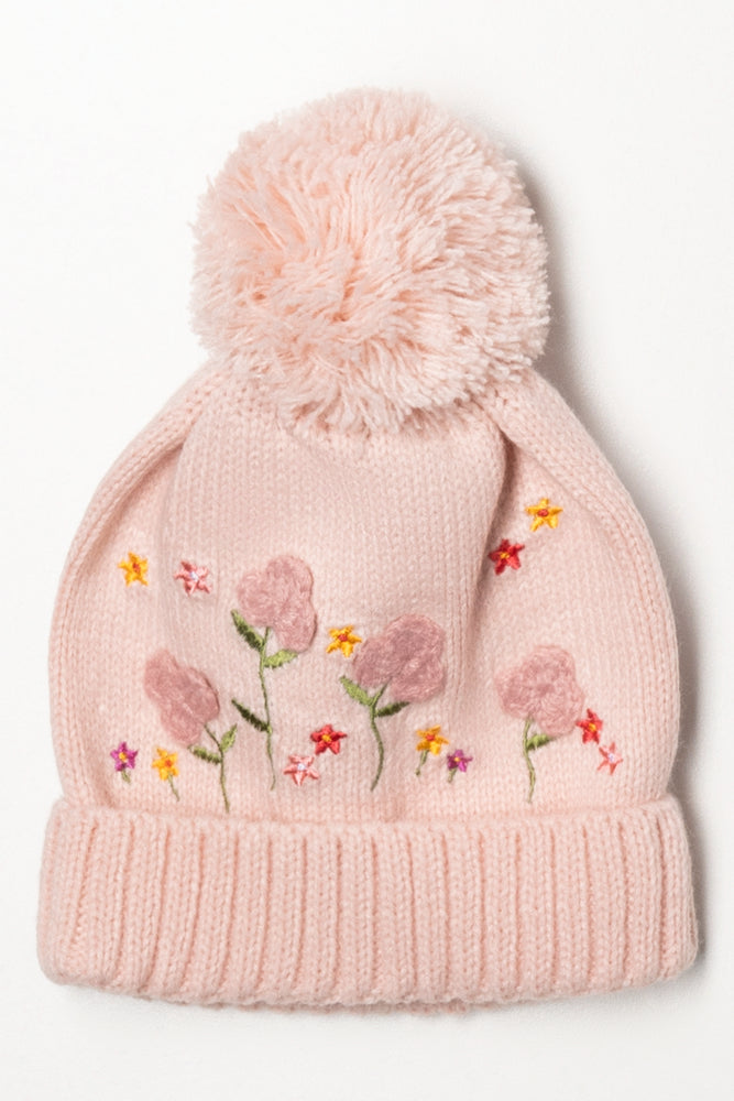 Floral Beanie Light Pink