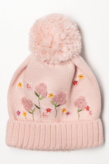 Floral Beanie Light Pink