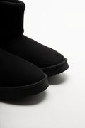 Knit Collar Boots Black (2)