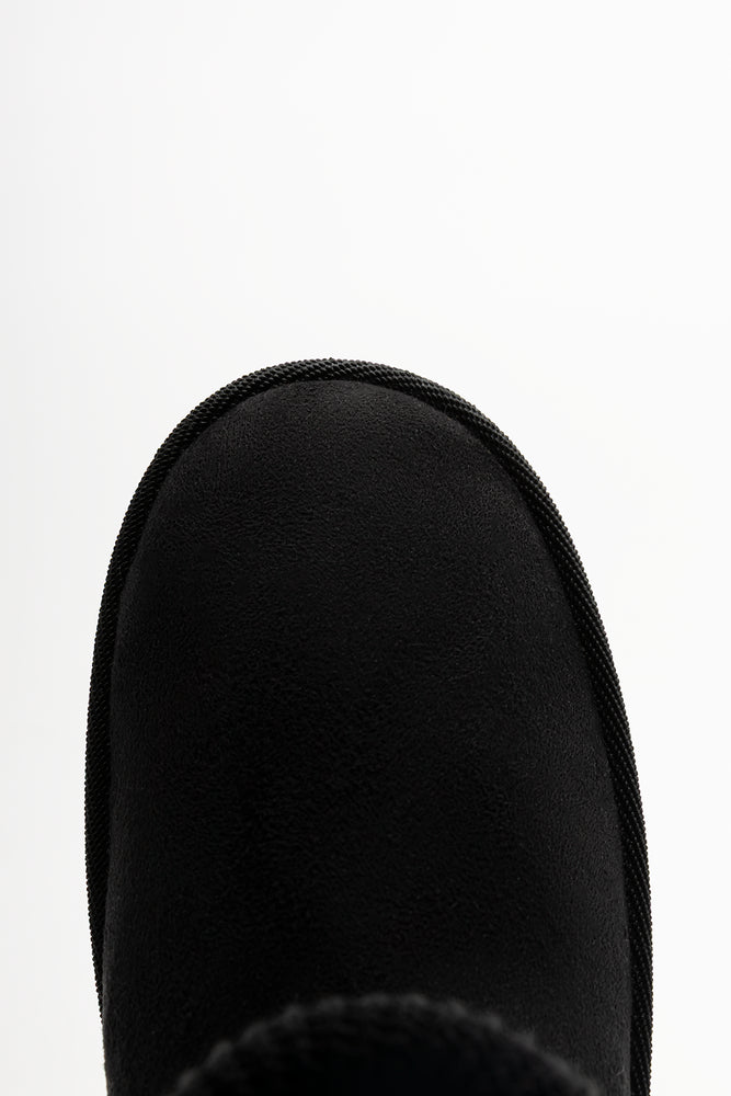 Knit Collar Boots Black (4)