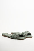 Weave Mule Sandal Green
