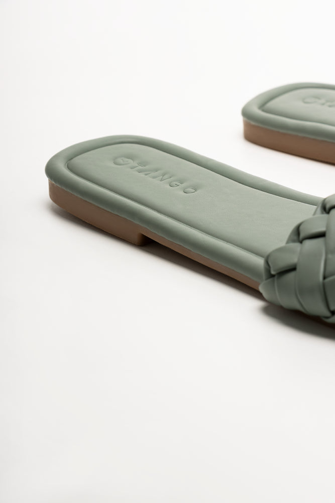 Weave Mule Sandal Green (3)