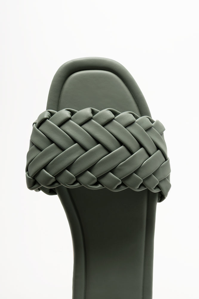 Weave Mule Sandal Green (4)