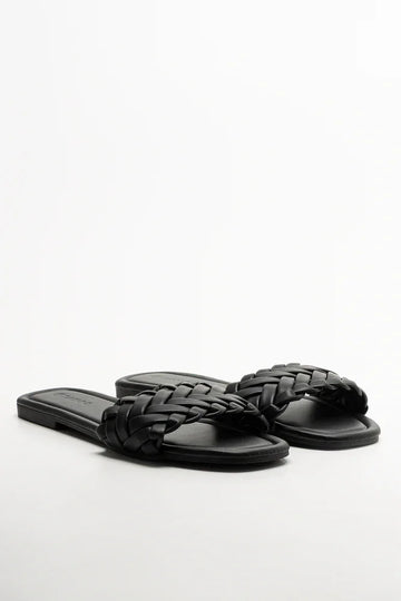 Weave Mule Sandal Black