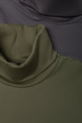 2 Pack Long Sleeve Polonecks Dark Grey And Green (1)