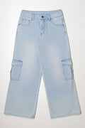 Cargo Slouchy Denim Jeans Light Blue