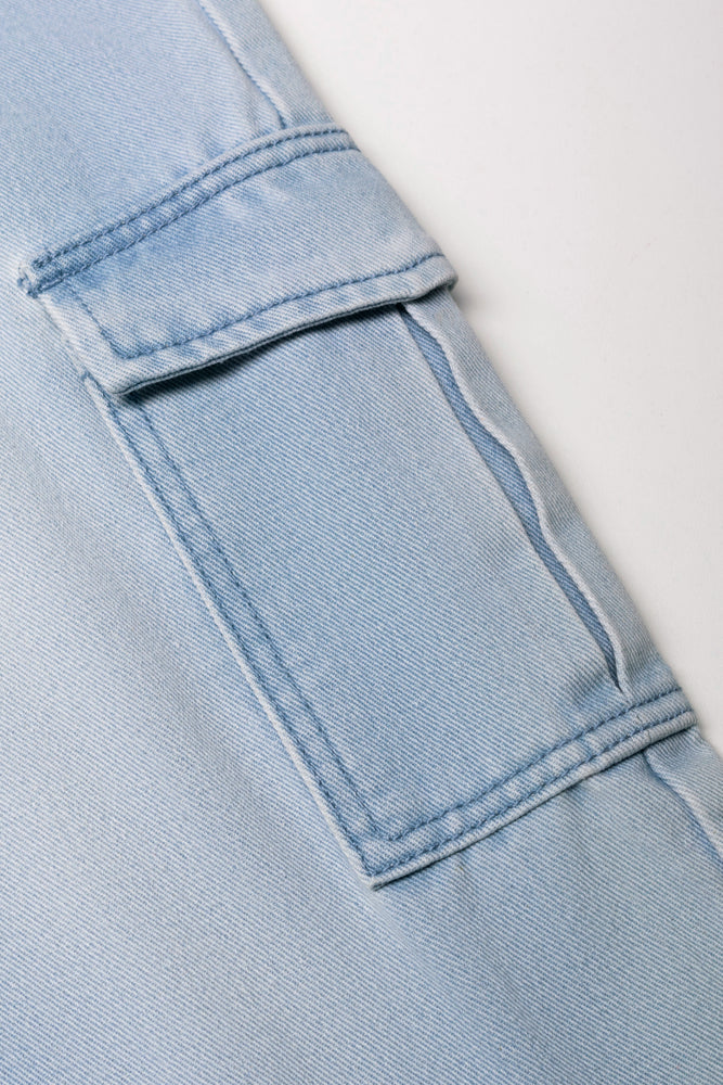 Cargo Slouchy Denim Jeans Light Blue