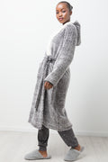 Hooded Sherpa Gown Grey (1)