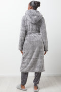 Hooded Sherpa Gown Grey (2)