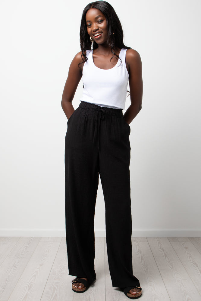 Crinkle Pants Black