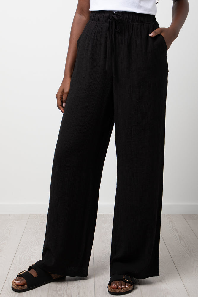 Crinkle Pants Black