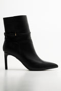 Croc Trim Stiletto Boots Black (1)
