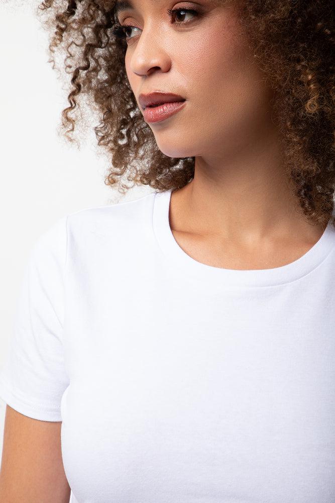 Crew Neck Short Sleeve Fitted T-Shirt White (3)