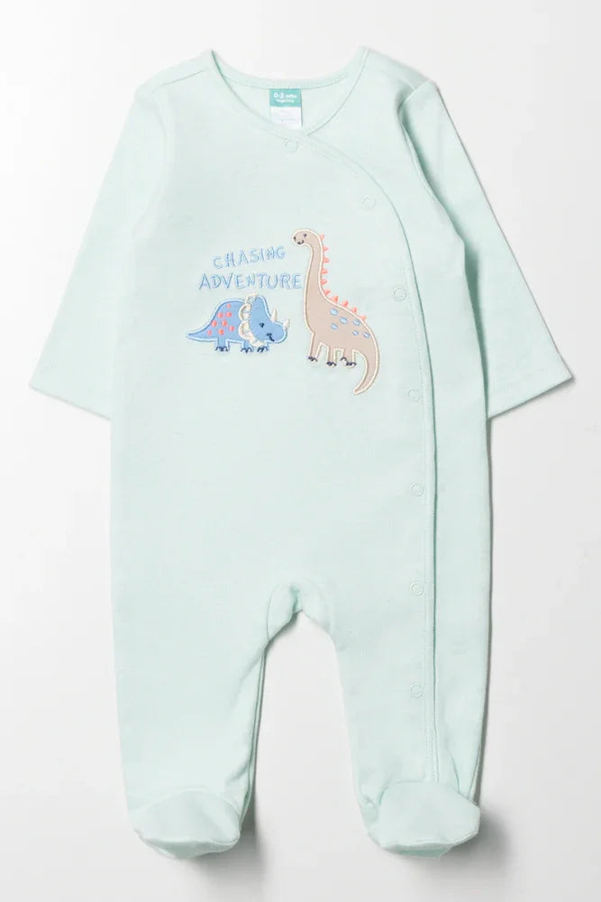 Dinosaur Babygrow Green