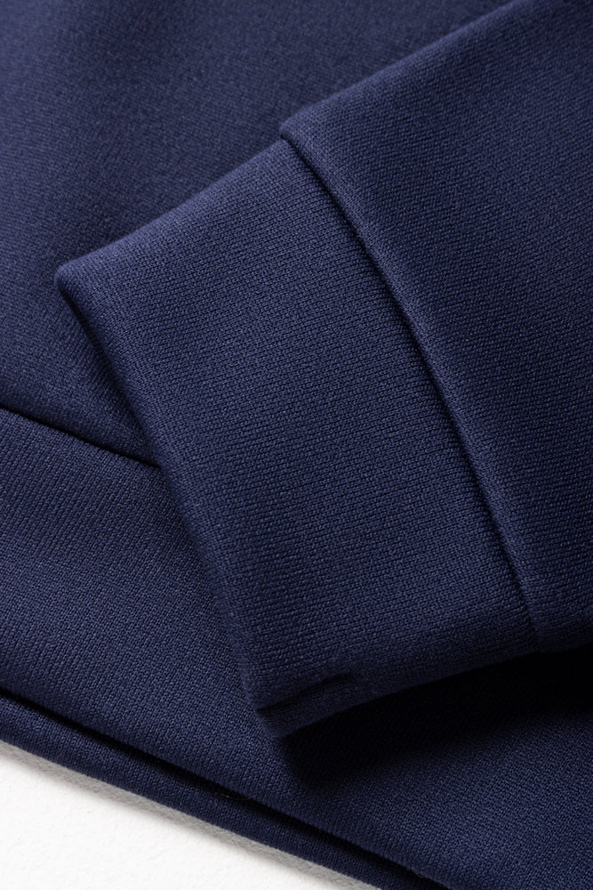 Knit Hooded Tracktop Navy (1)