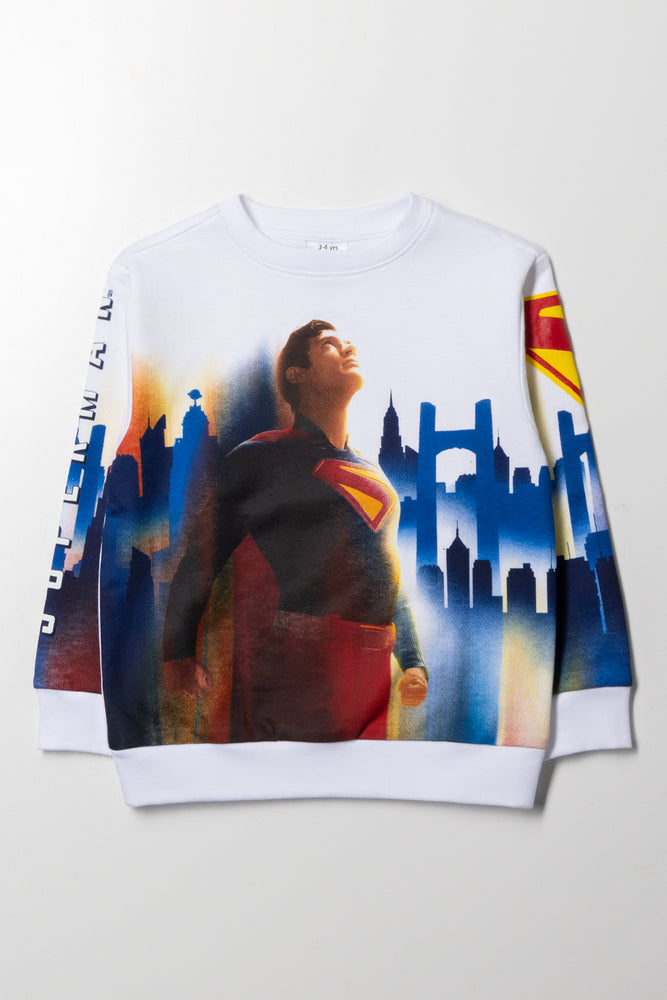 Superman Crew Neck Tracktop White