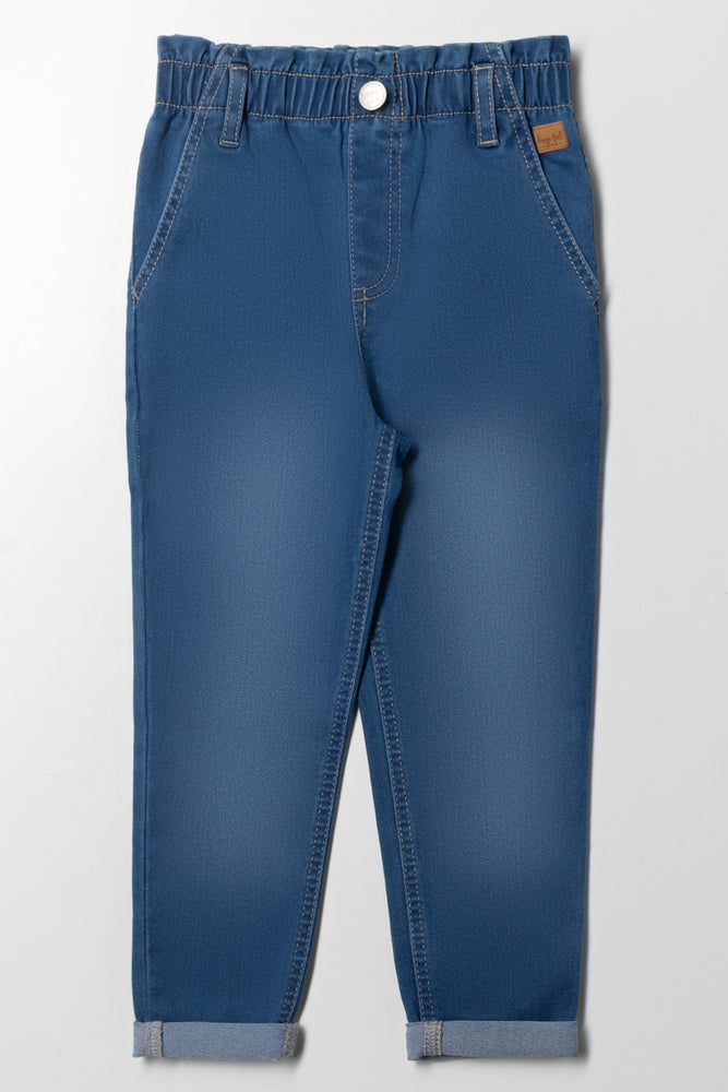 Mini Mom Paperbag Denim Jeans Blue