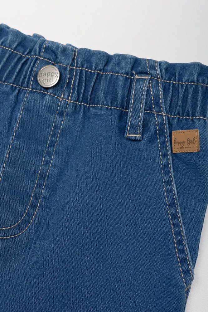 Mini Mom Paperbag Denim Jeans Blue