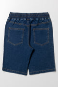 Pull On Denim Shorts Blue (2)